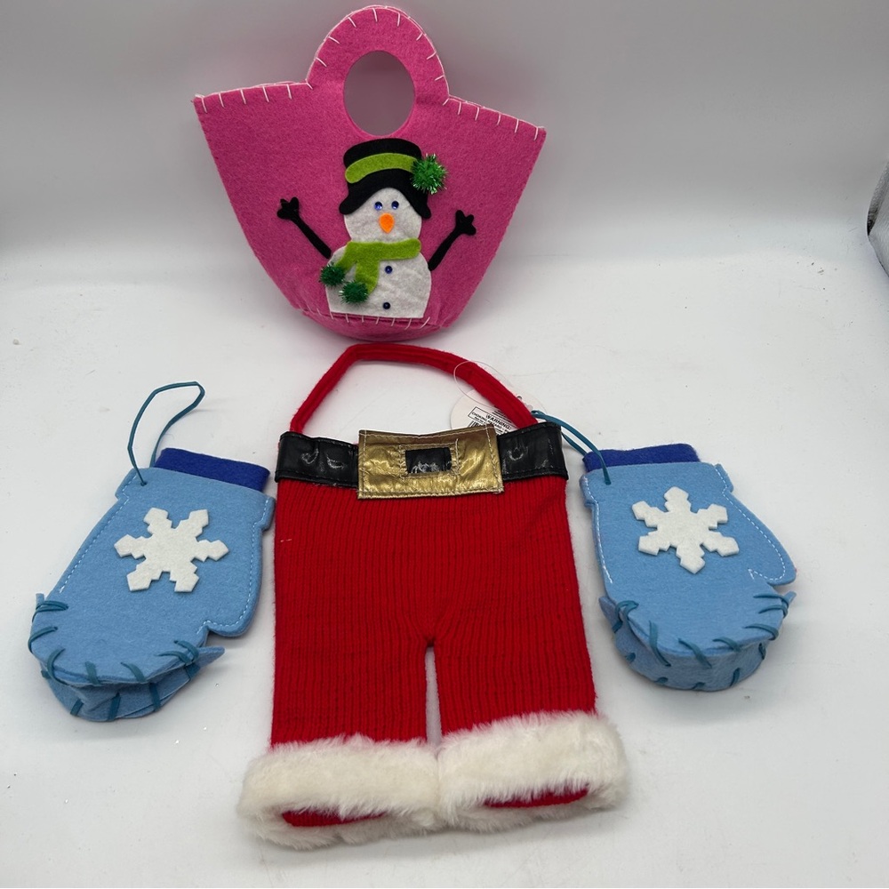 Christmas 4 Gift Bags Fabric Felt